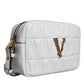 White Quilted Nappa Leather Crossbody Shoulder Bag