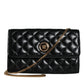 Black Quilted Nappa Leather Crossbody Shoulder Bag