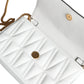 White Quilted Nappa Leather Crossbody Shoulder Bag