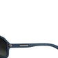 Blue Metal Frame Rubber Skin Polarized Mirror Lens Sunglasses