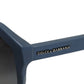 Blue Metal Frame Rubber Skin Polarized Mirror Lens Sunglasses