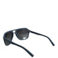 Blue Metal Frame Rubber Skin Polarized Mirror Lens Sunglasses