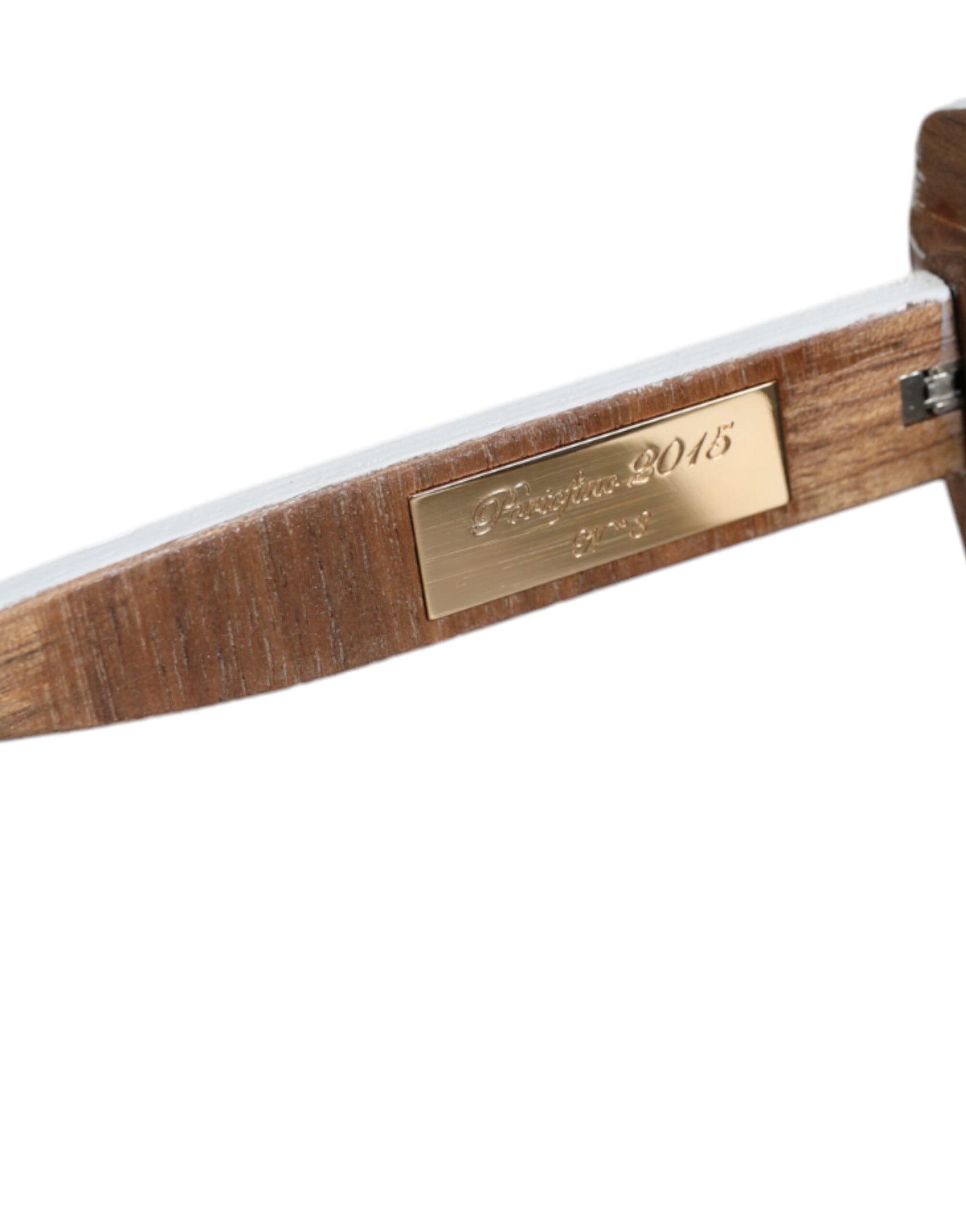 Mehrfarbige Sonnenbrille mit Rahmen aus Holz, Kristallen und Messing, handbemalt mit Blumenmuster