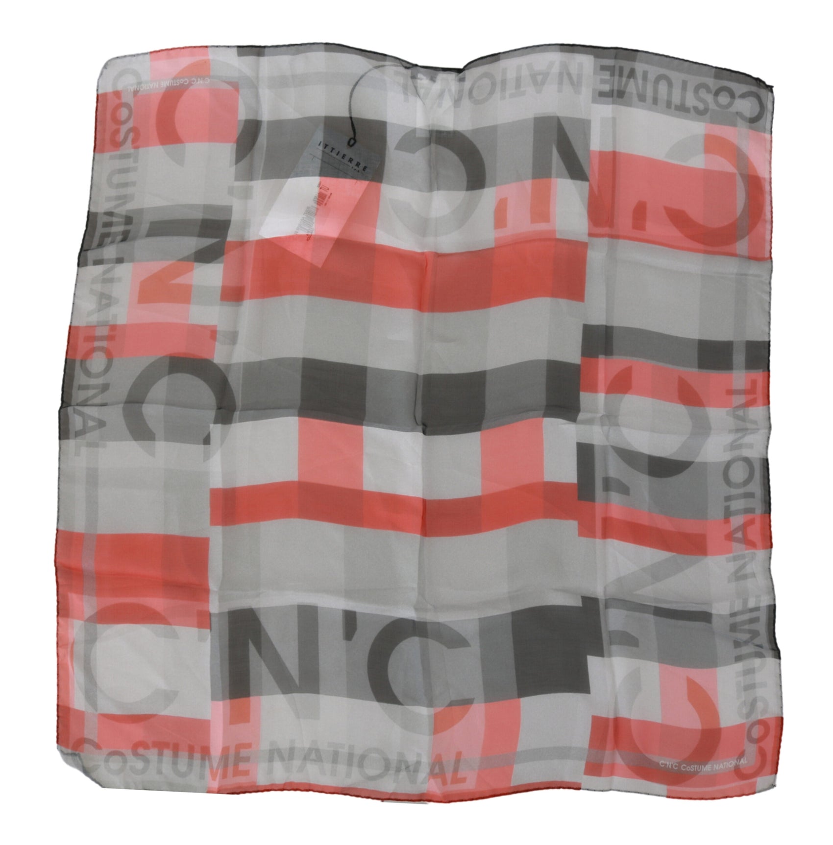 Sciarpa di marca in seta 100% grigio rosso