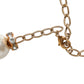 White Maxi Faux Pearl Beads Crystals Gold Chain Necklace