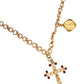 Gold Tone Brass Chain Religious Cross Pendant Necklace