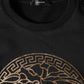 Black Medusa Fleece Cotton Crew Neck Sweatshirt Sweater