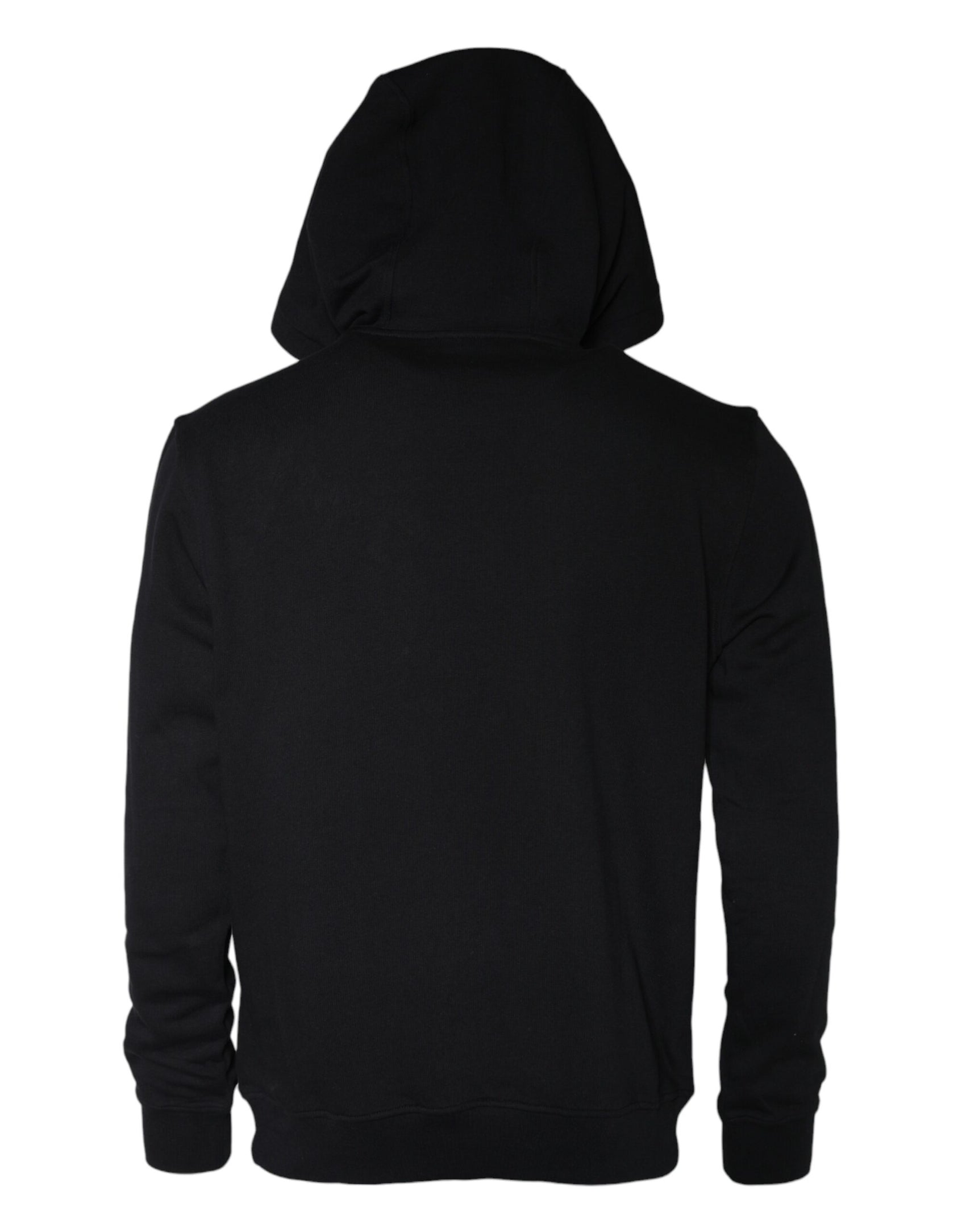 Felpa con cappuccio in cotone con stampa Medusa nera, maglione con cappuccio