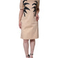 Beige Cotton Short Sleeve Knee Length Dress