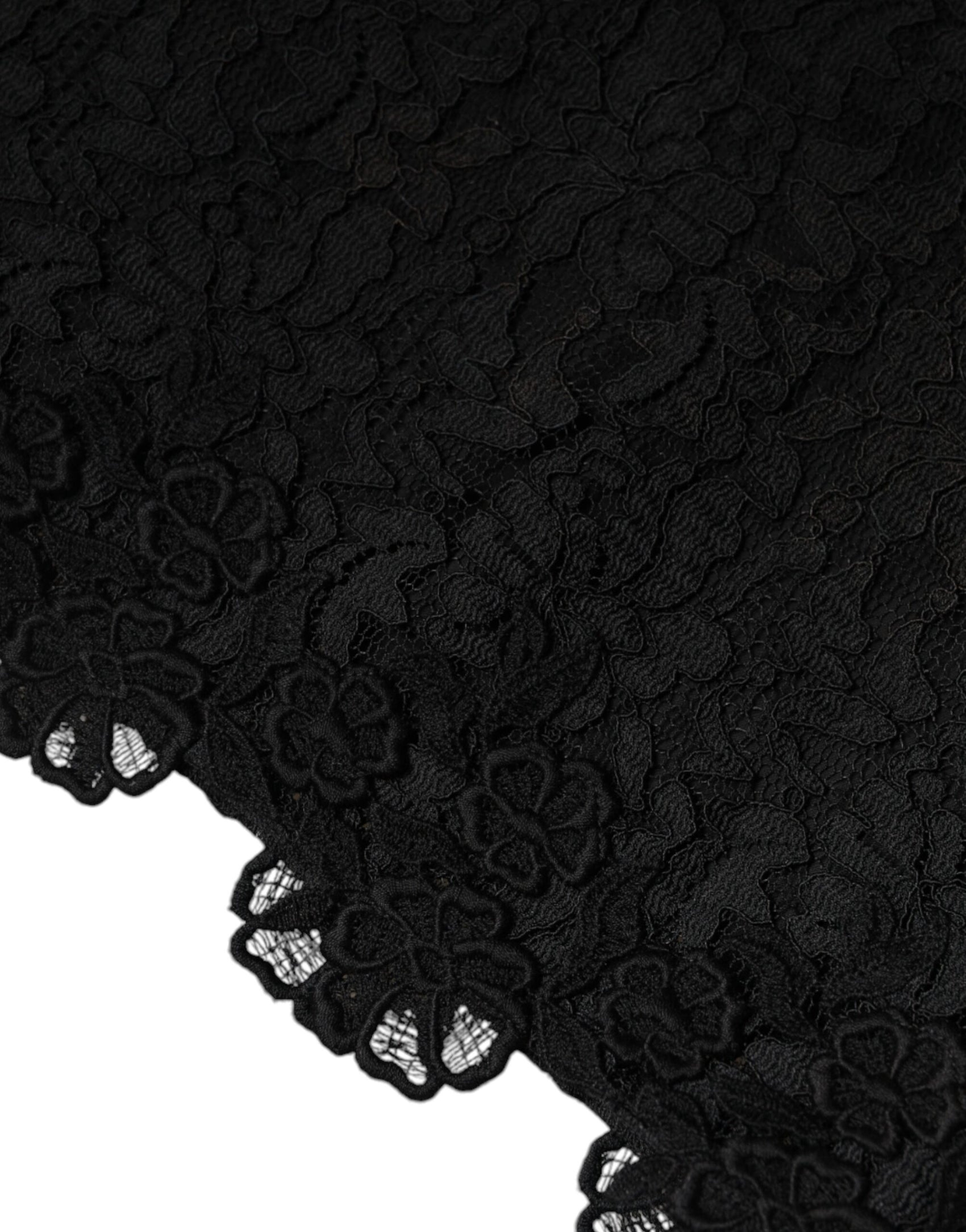 Mini abito senza maniche in pizzo floreale nero