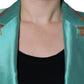 Metallic Green Single Breasted Blazer Jacket