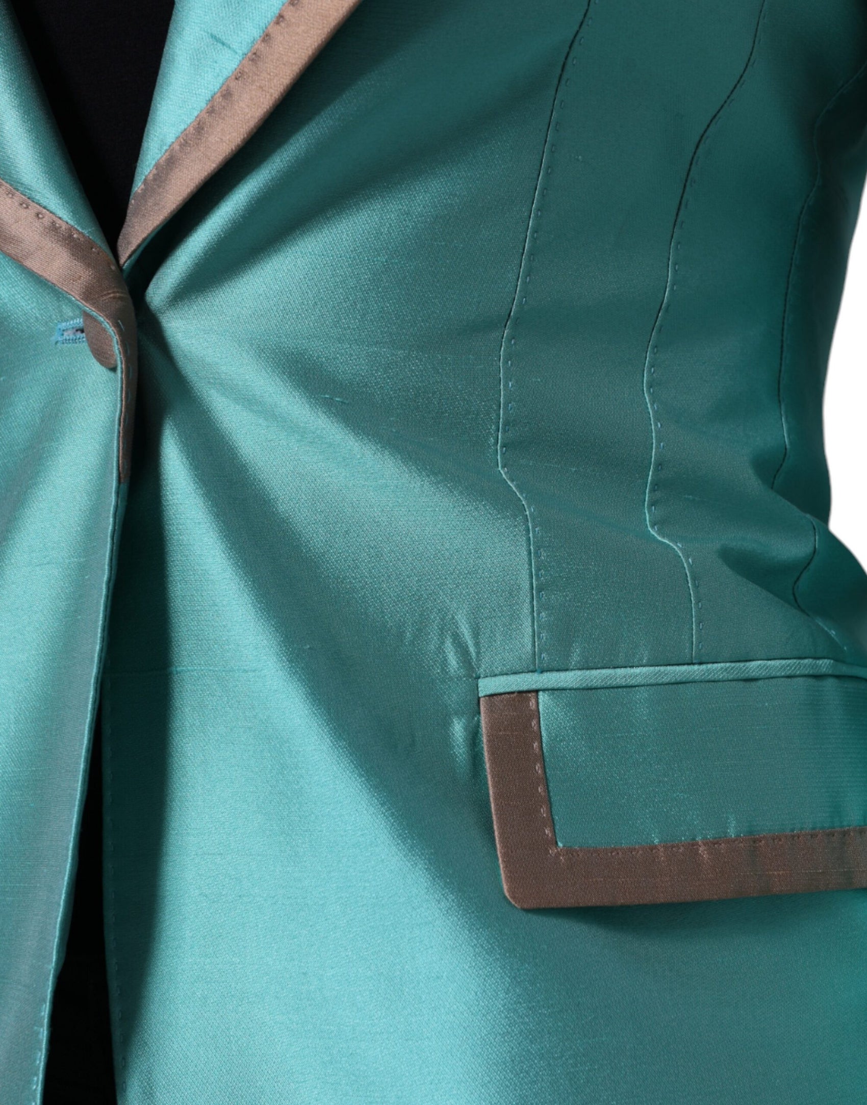 Giacca blazer monopetto verde metallizzato