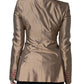 Metallic Brown Double Breasted Blazer Jacket