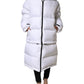 White Puffer Quilted Full Zip Coat Jacket