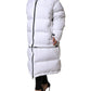 White Puffer Quilted Full Zip Coat Jacket