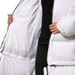 White Puffer Quilted Full Zip Coat Jacket