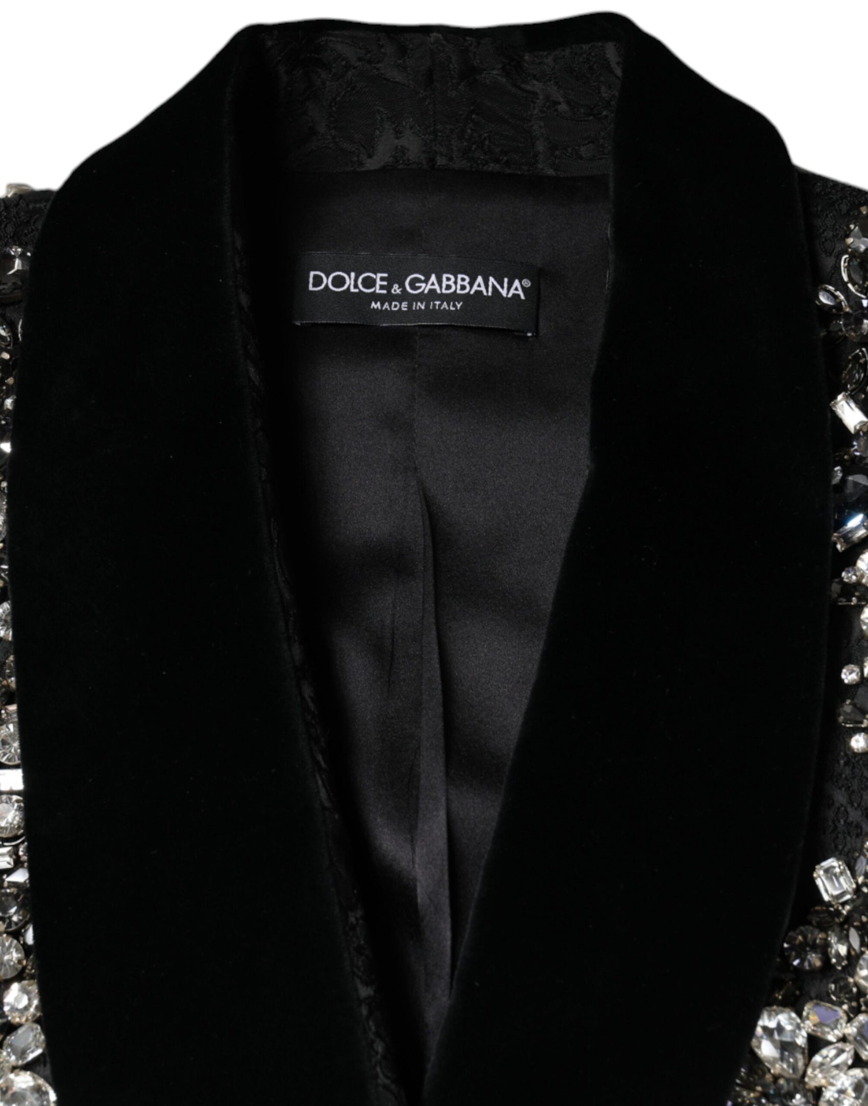 Blazer con giacca floreale in cristallo jacquard nero