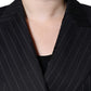 Black Striped Double Breasted Coat Jacket