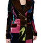 Multicolor Double Breasted Patchwork Blazer Jacket