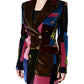 Multicolor Double Breasted Patchwork Blazer Jacket