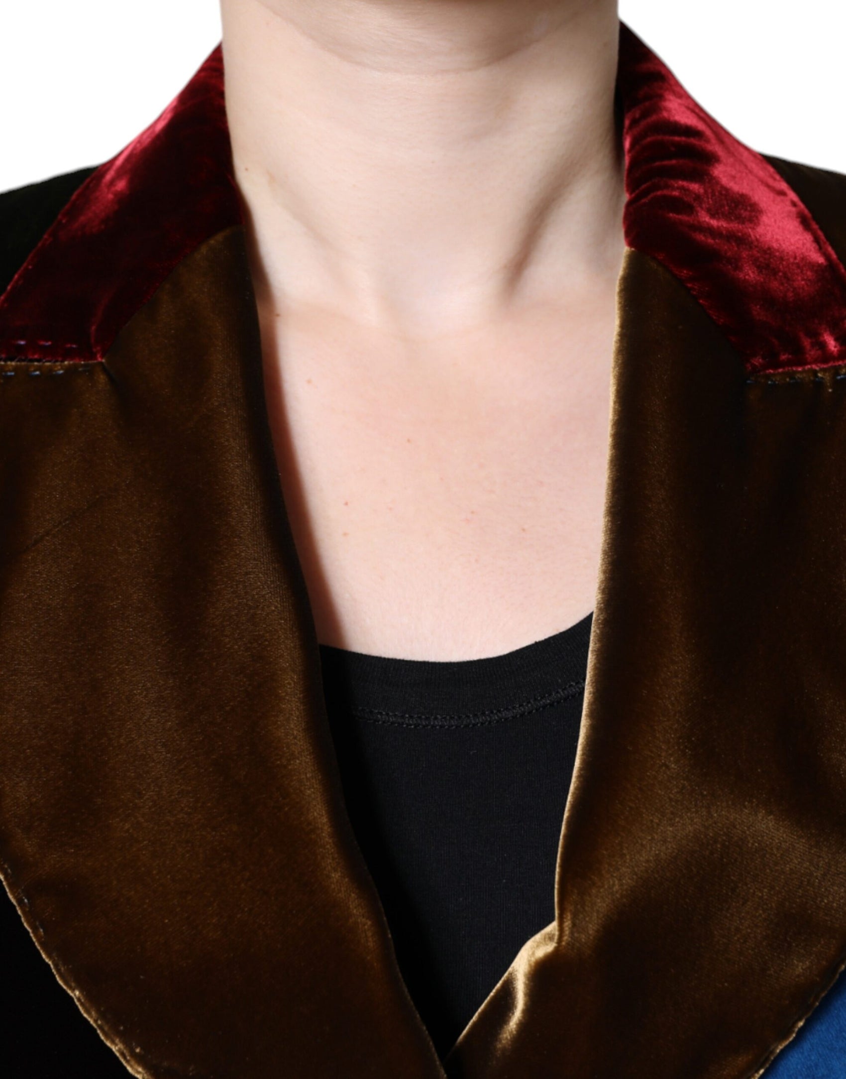 Giacca blazer patchwork doppiopetto multicolore