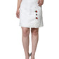 White Floral Brocade Embellished Mini Skirt