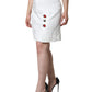 White Floral Brocade Embellished Mini Skirt