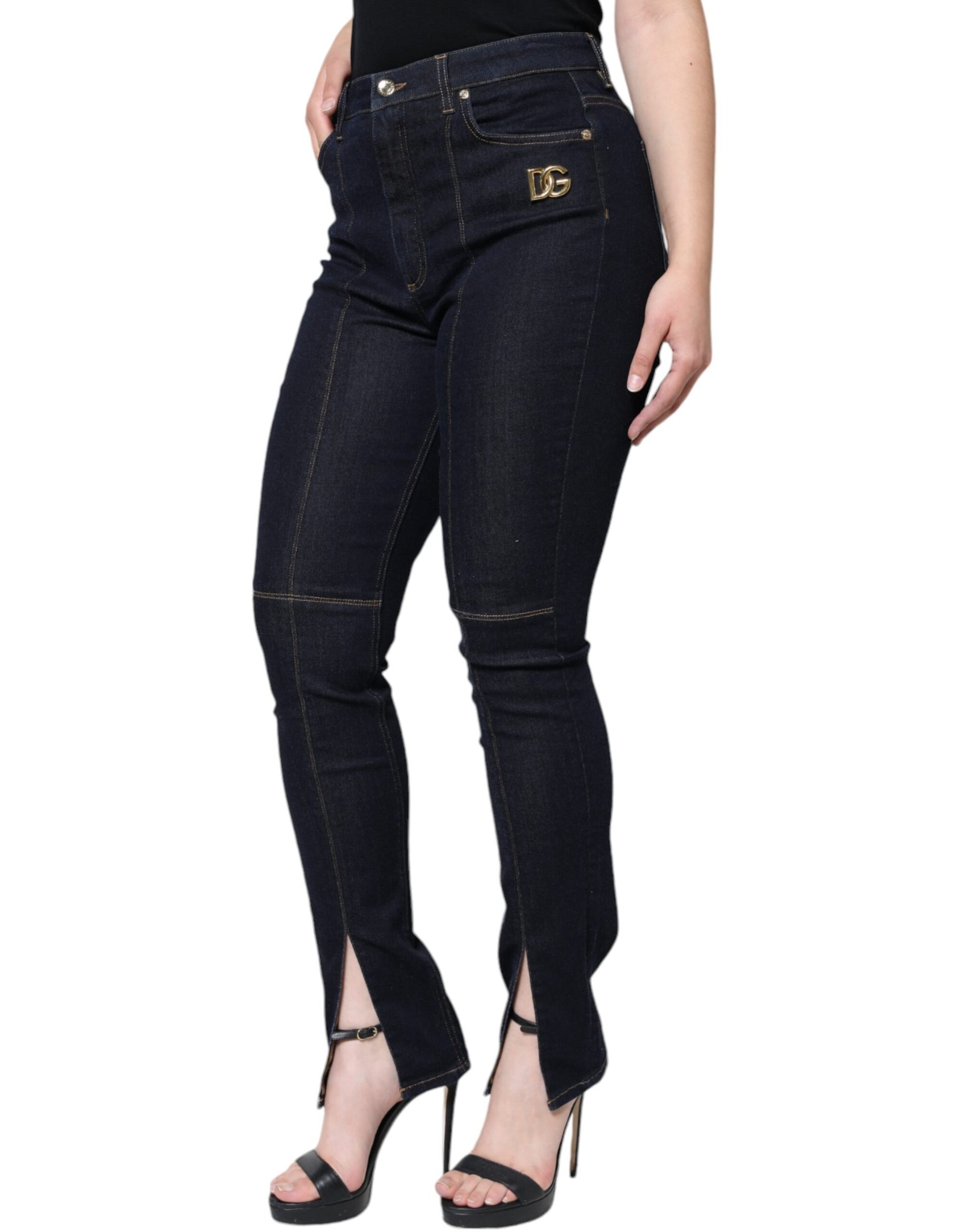 Schwarze Skinny-Jeans aus Baumwollmischung