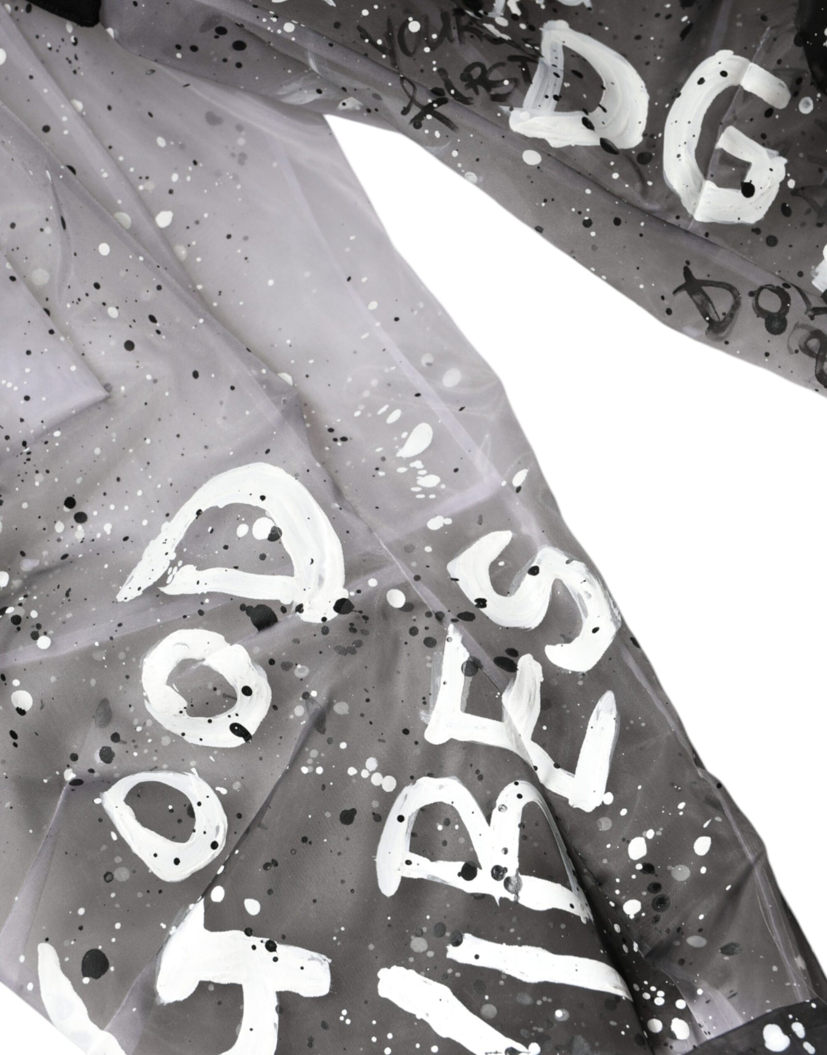 Weiße, durchsichtige Cargohose mit kurzem Schnitt und Logo