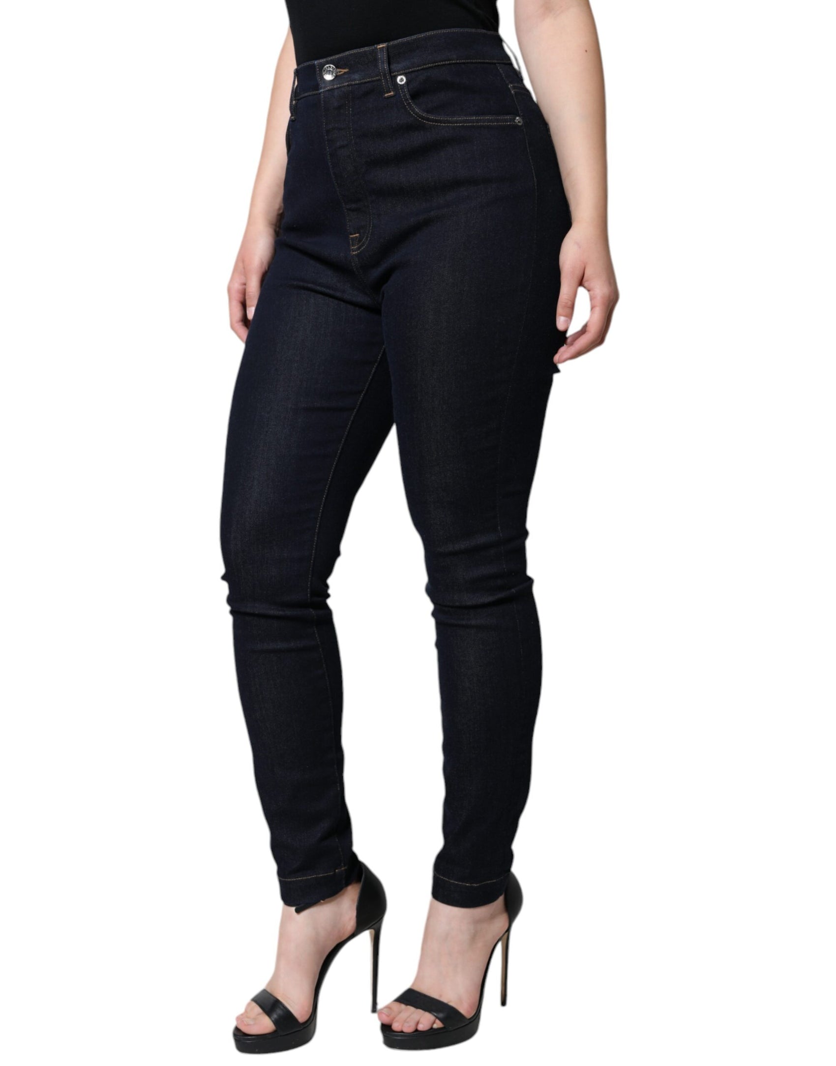 Schwarze GRACE Skinny Jeans mit hoher Taille