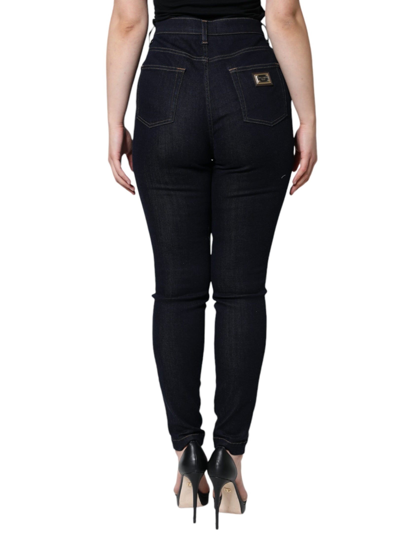 Schwarze GRACE Skinny Jeans mit hoher Taille