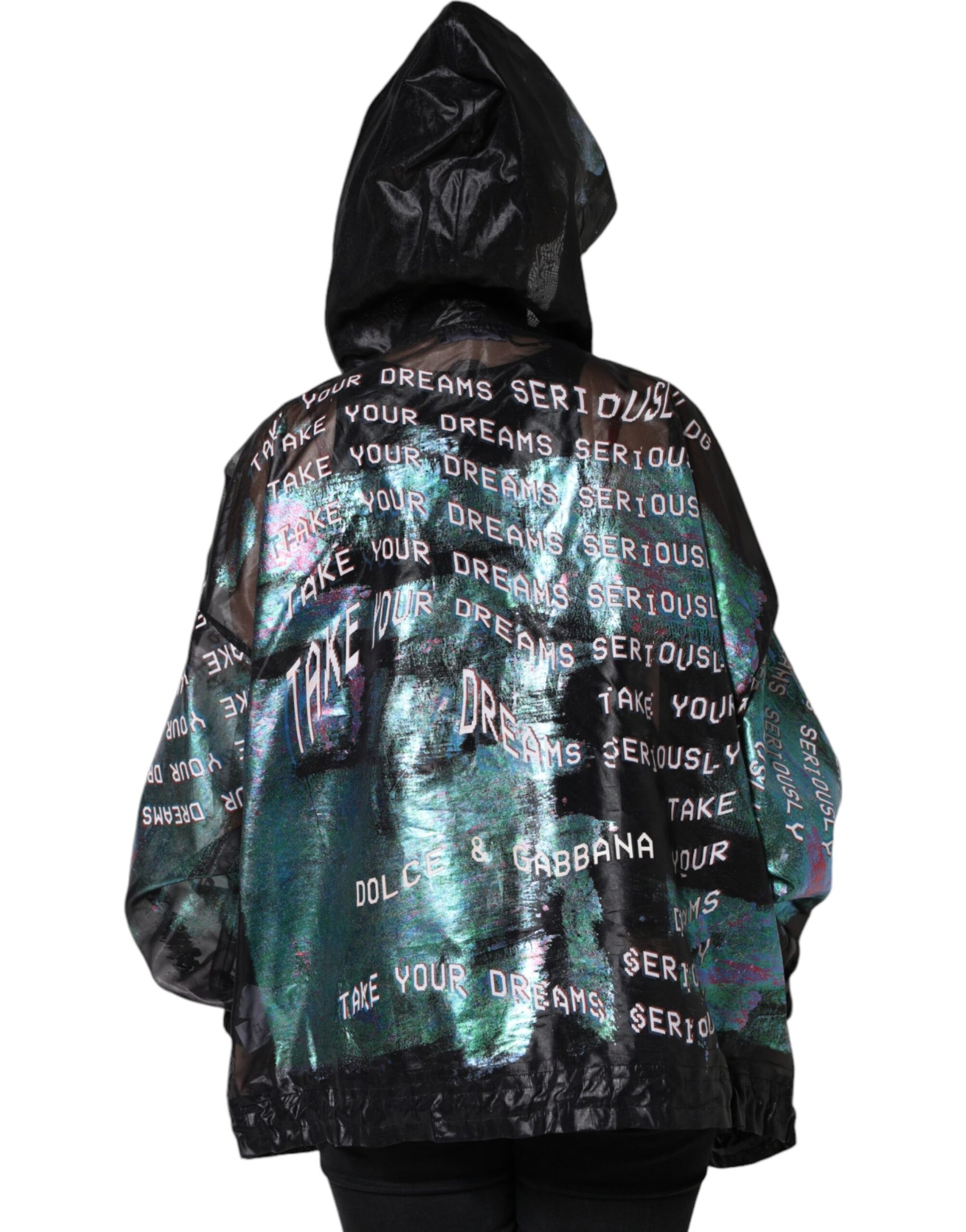 Felpa con cappuccio e stampa multicolore