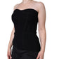 Top con corsetto senza maniche e bustier nero
