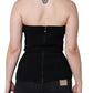 Top con corsetto senza maniche e bustier nero