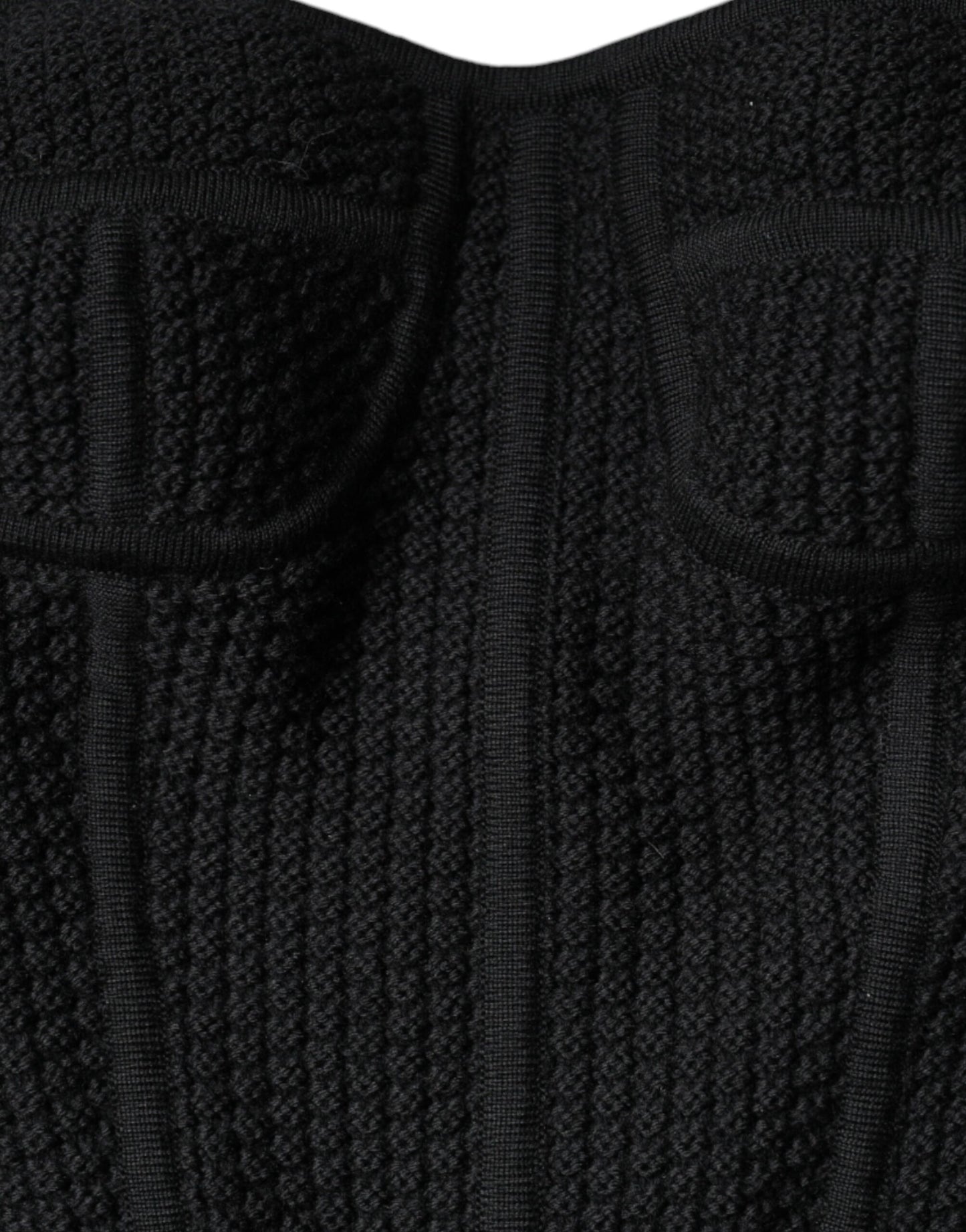 Top con corsetto senza maniche e bustier nero