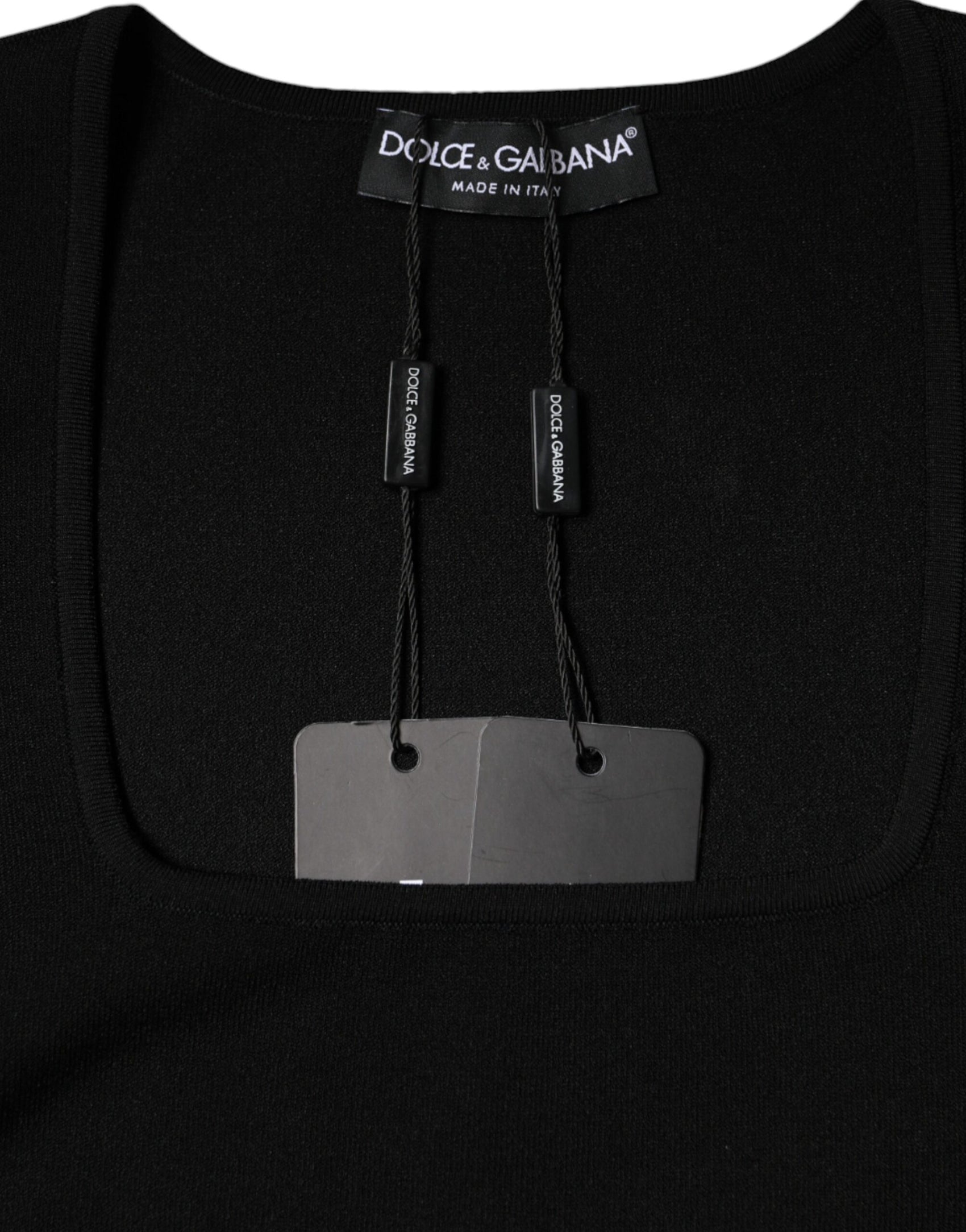 Schwarze Langarmbluse mit quadratischem Ausschnitt