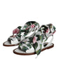 Multicolor Floral Print Ankle Wrap Sandals Shoes