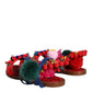 Multicolor Pom Pom Fur Wrap Sandals Shoes