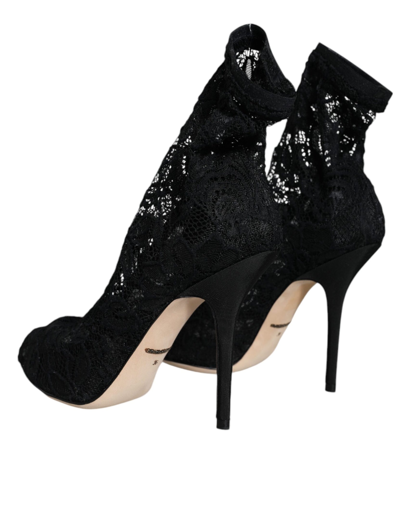 Schwarze Stiefeletten mit Stretch-Absatz und halbhoher Spitze
