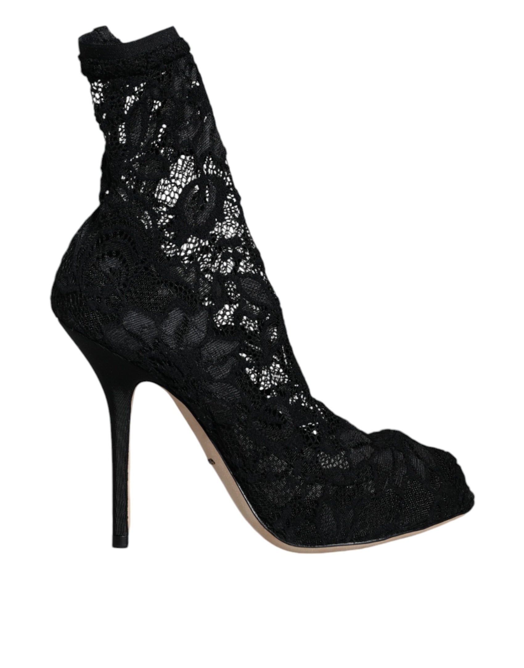 Schwarze Stiefeletten mit Stretch-Absatz und halbhoher Spitze