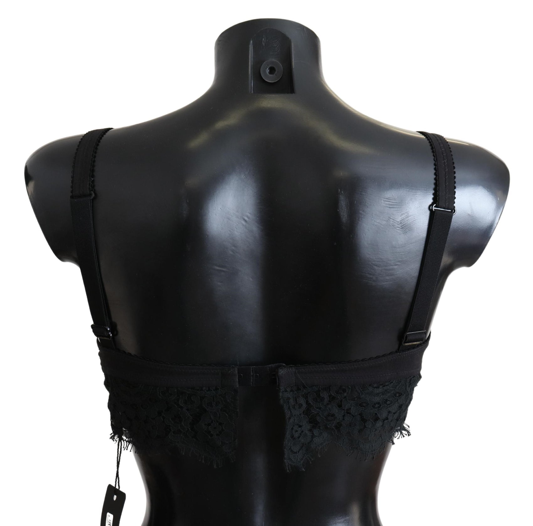Schwarze Stretch-Bralette-Unterwäsche aus floraler Spitze