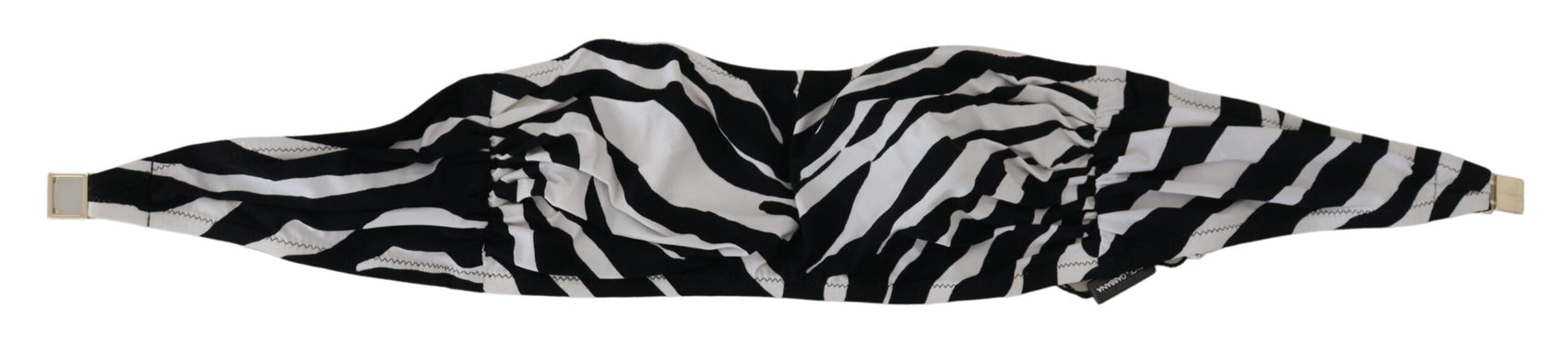 Bikini a fascia con motivo zebrato bianco e nero