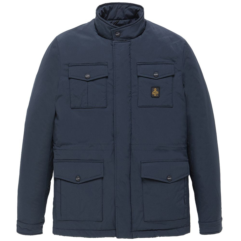 Blue Nylon Men Jacket