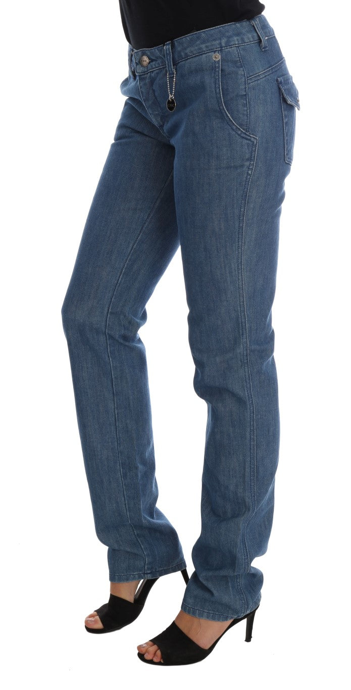 Superschmale Jeans aus Baumwolle in blauer Waschung