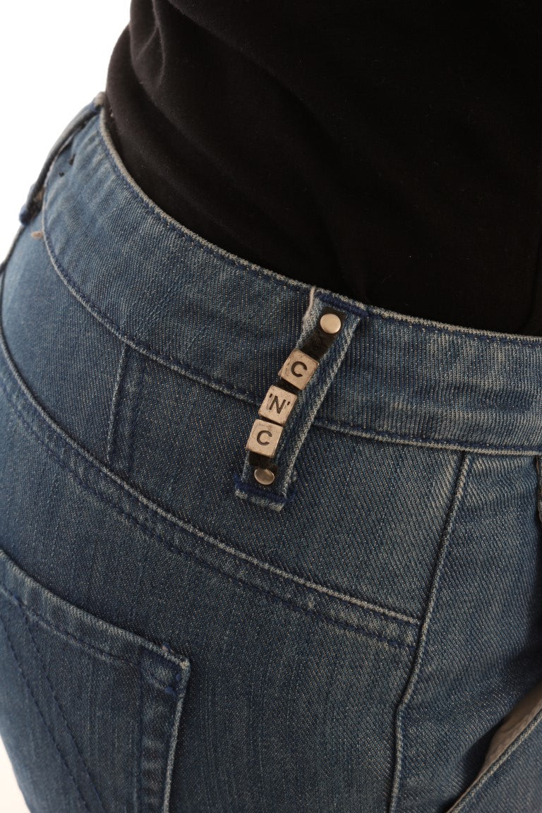 Superschmale Jeans aus Baumwolle in blauer Waschung
