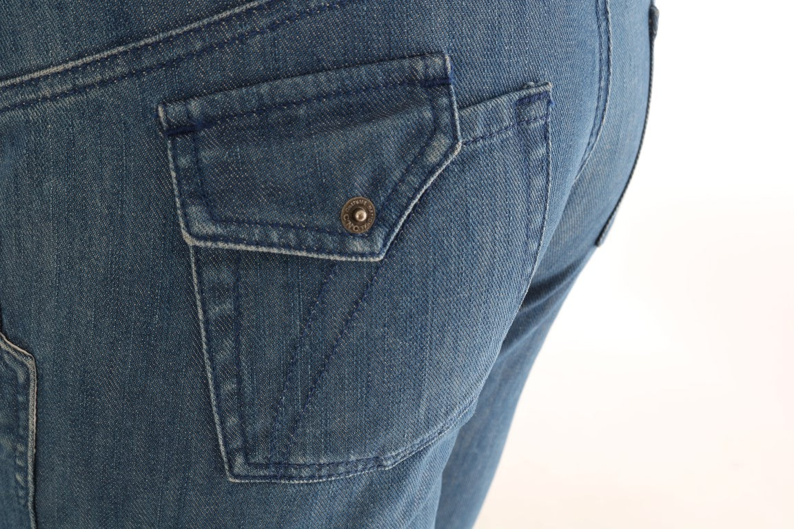 Superschmale Jeans aus Baumwolle in blauer Waschung