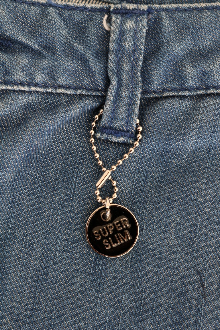 Superschmale Jeans aus Baumwolle in blauer Waschung