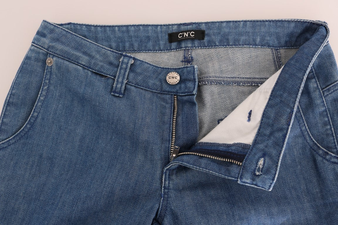 Superschmale Jeans aus Baumwolle in blauer Waschung