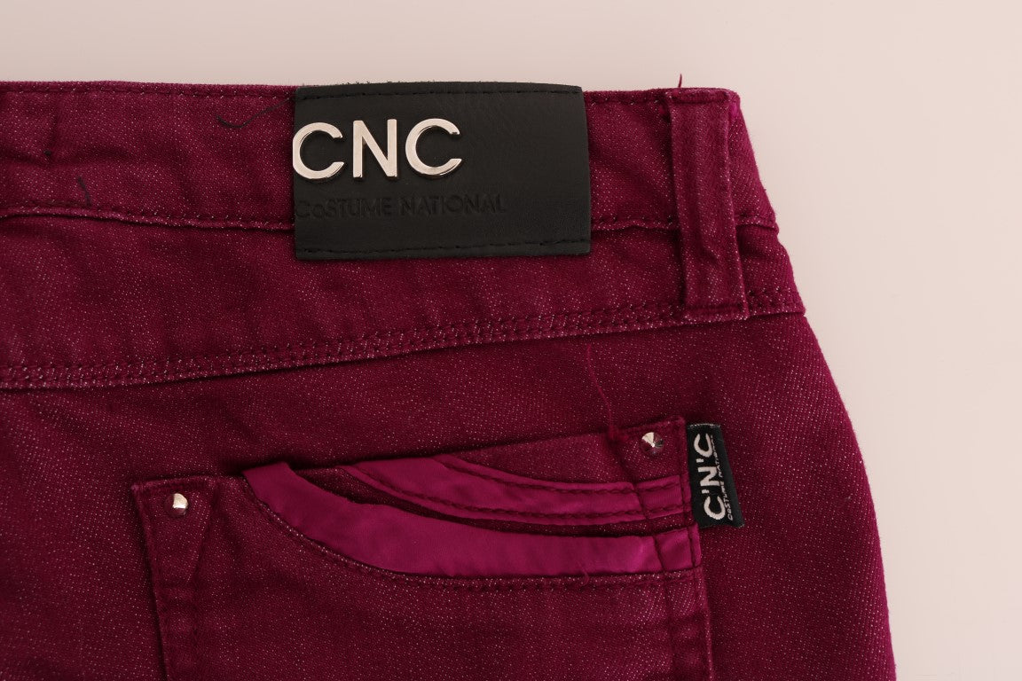 Elegante rote Luxus-Jeans mit gerader Passform