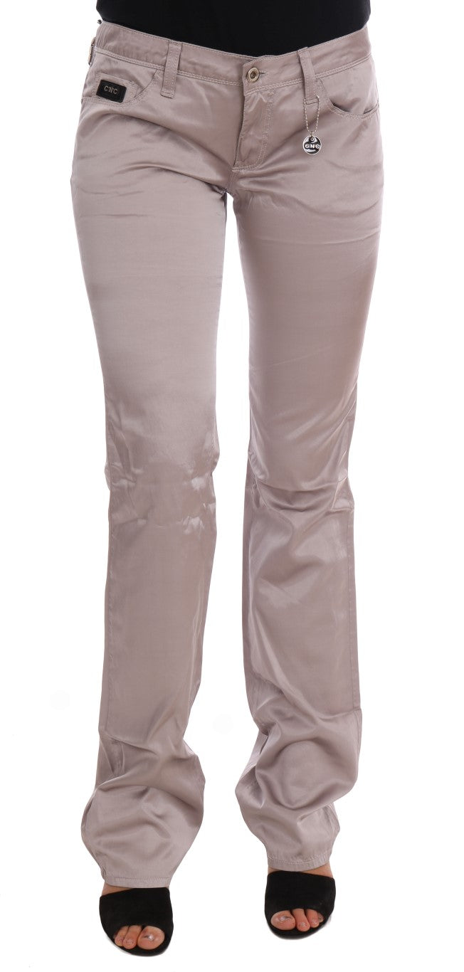Schicke beige Slim Fit Designer Jeans
